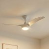 Stropný ventilátor Lindby LED Briya, biely, Ø 116 cm, CCT - 10050028