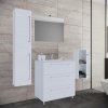 VCM VCM 5-dielna umývadlová skrinka Badinos 3 zásuvky 80 cm so zrkadlom, stredná a vysoká skrinka, biela