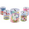 Teddies Pokladnička jednorožec plechová 7,5x10cm 5 druhů