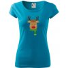 Jeleň so šálom - Dámske tričko Pure - S ( Svetlý tyrkys )