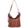 Noelia Bolger kožená kabelka zdobená prepletanými pruhmi stredná s 2 ramienkami koňaková 2100