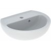 Geberit Malé umývadlo Kolo Rekord s asymetrickým prepadom: B=45cm, T=37cm, Otvor pre batériu=V strede, Prepad=Viditeľné, Biela K91145000