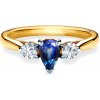 Savicki Zásnubný prsteň dvojfarebné zlato modrý zafír biele zafíry SAV14044PI