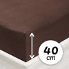 Jersey napínacie prestieradlo na extra vysoký matrac JR-026 Čokoládovo hnedé 160 x 200 - výška 40 cm