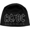 Čapica AC/DC - Back in Black, Unisex,Čierna,Univerzálna