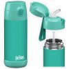 Detská termo fľaša z nerezovej ocele so slamkou JARLSON CHARLI Tyrkysová 350 ml
