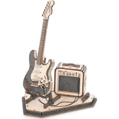 ROBOTIME Roker 3D drevené puzzle Elektrická gitara 140 dielikov