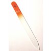Bohemia Crystal pilník na nechty sklenený s potiskom 140 mm oranžový