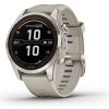 Garmin fenix 7S Pro Sapphire Solar, Soft Gold Stainless Steel, Light Sand Band