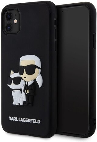 Karl Lagerfeld 3D Rubber Karl and Choupette iPhone 11 čierne