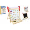 Teddies Tabuľa obojstranná magnetická drevo čierna/biela 33x33cm s rolkou papiera s doplnkami