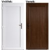 Lacné vchodové dvere plastové Soft WDS Plné Zlatý dub - biela 100x210 cm, lavéLacné vchodové dvere p