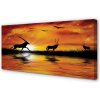 Obraz canvas Vtáky jazero západ 100x50 cm