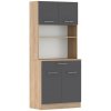 KONDELA Domis New štvordverový kredenc dub artisan / grafit