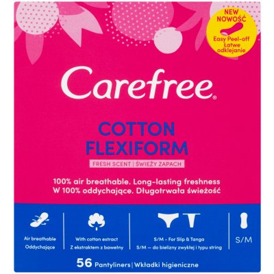 Carefree Cotton Flexiform slipové vložky 56 ks