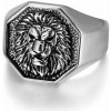 Oceľový prsteň Levia hlava - Leví Strážca - 64 (US 11)