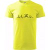 Pozemný hokej ekg - hokejky - Klasické pánske tričko vyššej gramáže - 3XL ( Neonová žltá )