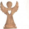 InDecor Anjel z mangového dreva so srdcom, 17 x 6 x 37 cm