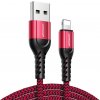 Joyroom N10 3x kábel USB / Lightning 0.25m + 1.2m + 2m, červený