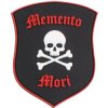 3D PVC Nášivka/Patch Memento Mori shield skull - čierno/červená