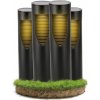 BERGE 4x solárna záhradná lampa, vodotesná, so senzorom súmraku, LED stĺpik