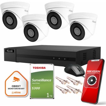 Hikvision HiLook 4 IP kamery IPCAM-T5 1TB disk