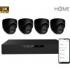 iGET N85P4 HOME NVR PoE recorder + 4x black camera, 3K+ (5 MPx) resolution, set