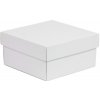 Darčeková krabička s vekom 200x200x100/40 mm, biela