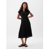 GAP Ľanové košeľové midi šaty Čierna XXS Čierna Čierna