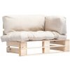 Shumee Záhradná pohovka z paliet s vankúšmi, borovicové drevo, piesková farba