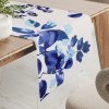 Biante Bavlnený behúň na stôl Sandra SA-605 Modrý eukalyptus na bielom 20x180 cm