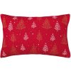 SCANquilt Dekoračný návlek pletený DESIGN LUREX stromčeky červená zlatá 40x60 cm