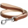 WAU DOG Ploché mäkké vodítko hnedé s béžovým podkladom 122cm šírka: 18 mm