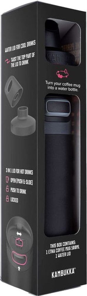 Kambukka Etna Matte Black 500 ml + 1 Renotwist uzávěr