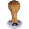 Buna café tamper, oliva, lak, 57 mm, nerez lesk, plochý