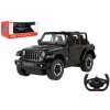 Auto RC Jeep Wrangler Rubicon čierny plastový 29cm 2,4GHz na stĺp. atď. na batérie v krabici 44x19x26cm