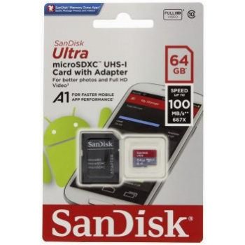 SanDisk microSDXC 64GB UHS-I U1 SDSQUAR-064G-GN6MA