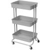 Compactor Kúpeľňový vozík s kolieskami Grena, 3 police, 43 x 34,8 x 75 cm, sivá