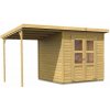 LANIT PLAST drevený domček KARIBU MERSEBURG 4 + prístavok 166 cm (68765) natur LG1751 – cena za ks