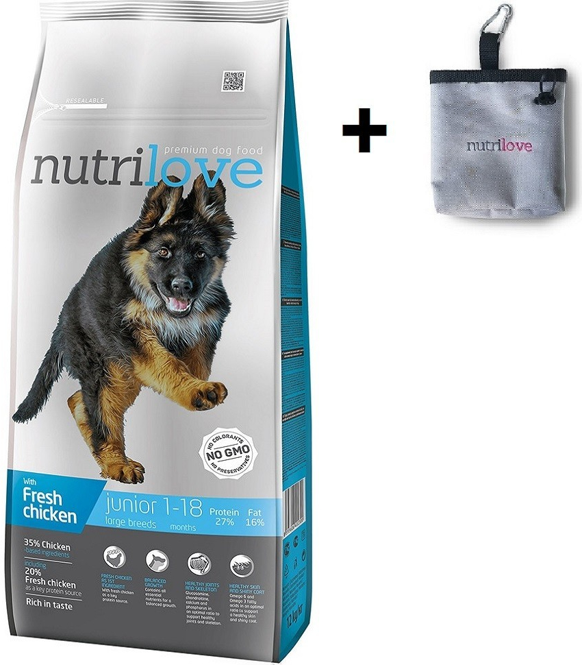 Nutrilove Dog Junior Large Fresh Chicken 12 kg