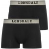 Lonsdale Pánske Boxerky 2 Pack Oxfordshire Šedo Čierne