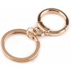 Kovová karabína s krúžkom na kľúče - ružové zlato (10 ks)