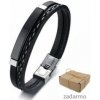 Pánsky kožený náramok čierny BL548