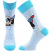Dospelé ponožky Krtko Vianoce - 43-46 / bledomodrá