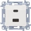Zásuvka USB + USB-C dvojitá Quick Charge 30 W Simon 10 biela