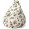 Sablio Sedací vak Pear Pávie pierka 140 x 100 x 25 cm