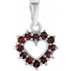 Silvego Strieborný prívesok Srdce pravými českými granátmi SILVEGOB180041