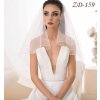 Dvojvrstvový svadobný závoj zdobený 40 kryštálmi ZD-159 Výber farby: ivory