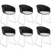 tectake 405451 plastové stoličky s opierkami logart, čalúnené - sada 6 kusov