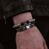Daniel Dawson Souprava tří vikingských náramků Ulrik NR2046-HTMYB0001 Černá Nastavitelná